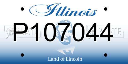 P107044 Illinois License Plate