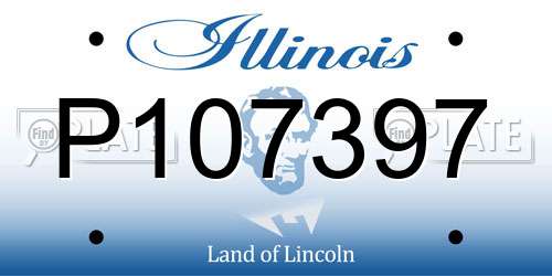 P107397 Illinois License Plate