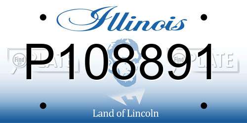 P108891 Illinois License Plate