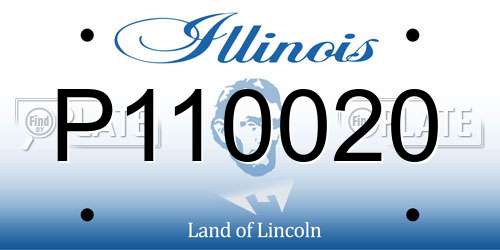 P110020 Illinois License Plate