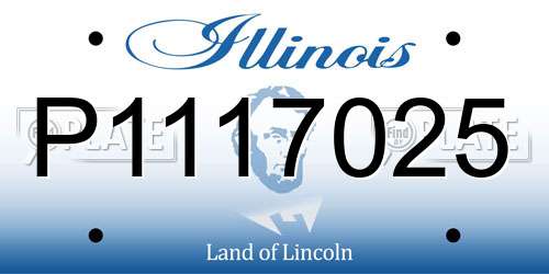 P1117025 Illinois License Plate