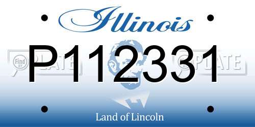 P112331 Illinois License Plate