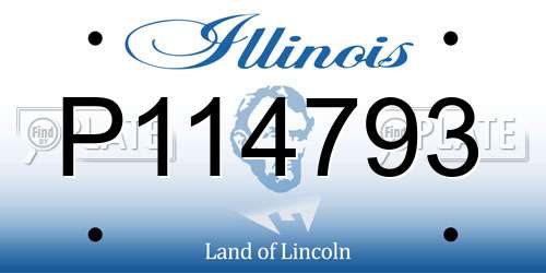 P114793 Illinois License Plate