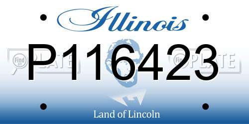 P116423 Illinois License Plate