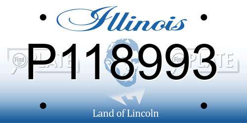 P118993 Illinois License Plate