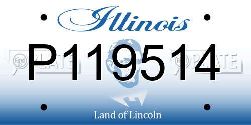 P119514 Illinois License Plate