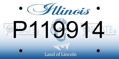 P119914 Illinois License Plate