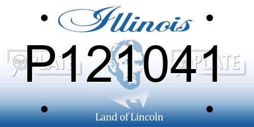 P121041 Illinois License Plate