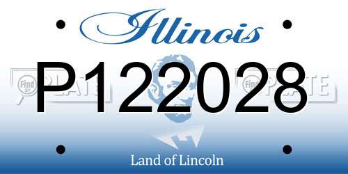 P122028 Illinois License Plate