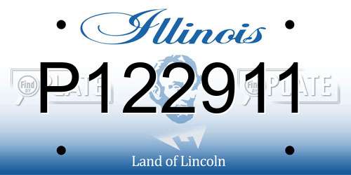 P122911 Illinois License Plate