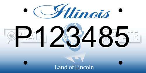 P123485 Illinois License Plate