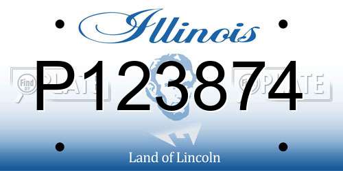 P123874 Illinois License Plate