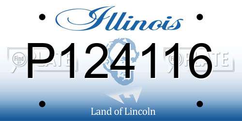 P124116 Illinois License Plate