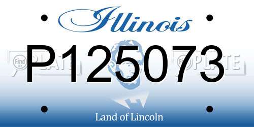 P125073 Illinois License Plate