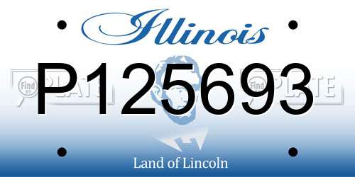P125693 Illinois License Plate