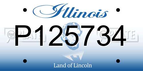 P125734 Illinois License Plate