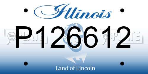 P126612 Illinois License Plate
