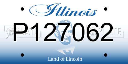 P127062 Illinois License Plate