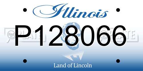 P128066 Illinois License Plate