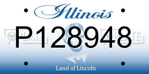 P128948 Illinois License Plate