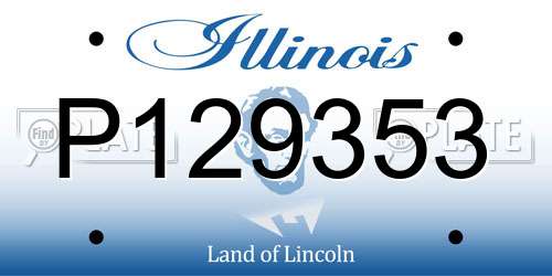 P129353 Illinois License Plate