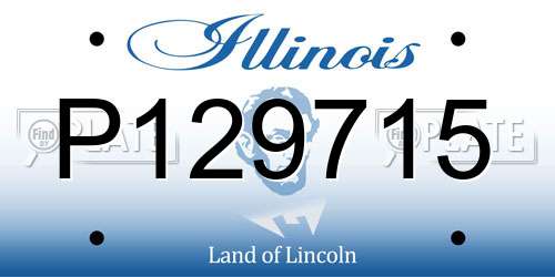 P129715 Illinois License Plate
