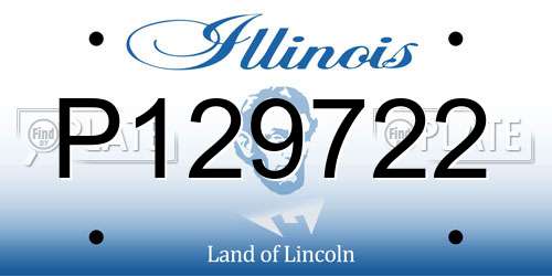 P129722 Illinois License Plate