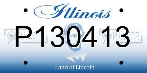P130413 Illinois License Plate