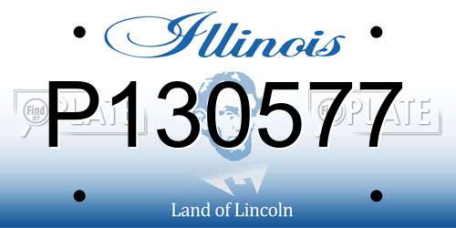 P130577 Illinois License Plate