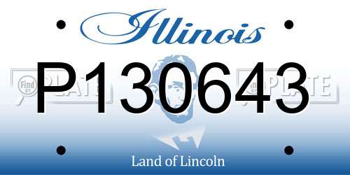 P130643 Illinois License Plate
