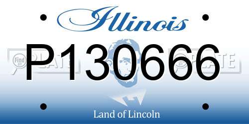 P130666 Illinois License Plate