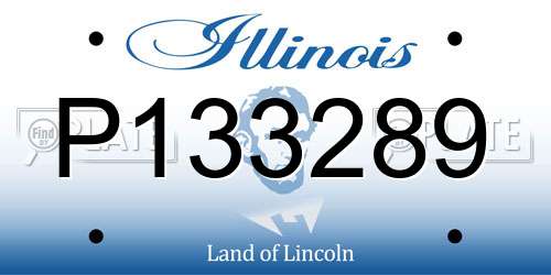 P133289 Illinois License Plate