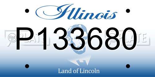 P133680 Illinois License Plate
