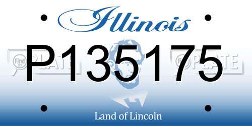 P135175 Illinois License Plate