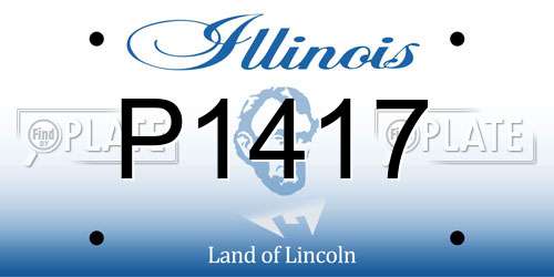 P1417 Illinois License Plate