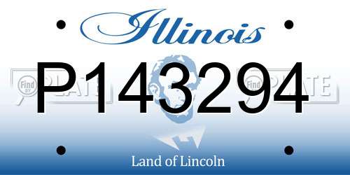 P143294 Illinois License Plate