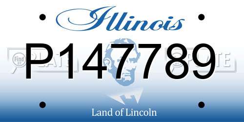 P147789 Illinois License Plate