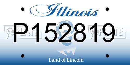 P152819 Illinois License Plate