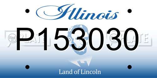 P153030 Illinois License Plate