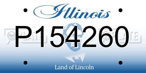 P154260 Illinois License Plate