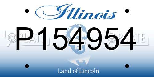 P154954 Illinois License Plate