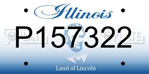 P157322 Illinois License Plate