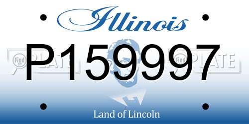 P159997 Illinois License Plate