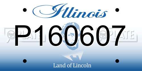 P160607 Illinois License Plate
