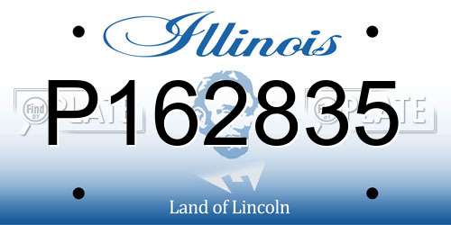 P162835 Illinois License Plate