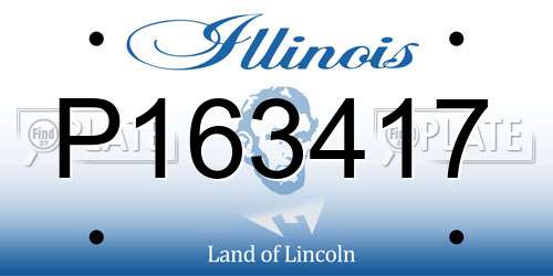 P163417 Illinois License Plate
