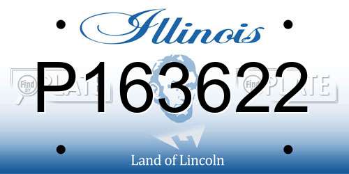 P163622 Illinois License Plate