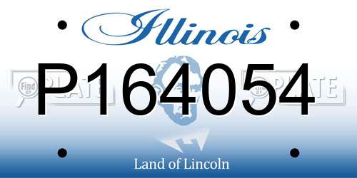 P164054 Illinois License Plate