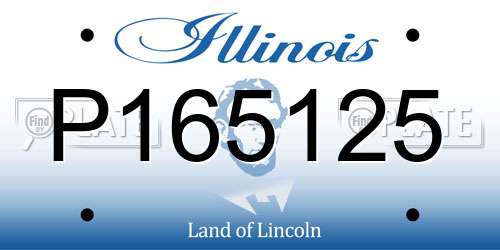 P165125 Illinois License Plate