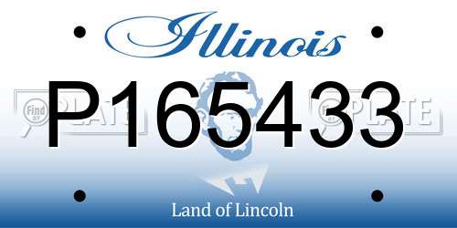 P165433 Illinois License Plate